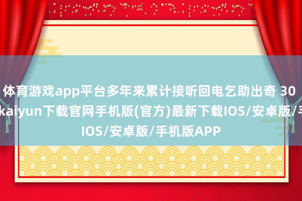 体育游戏app平台多年来累计接听回电乞助出奇 30 万例-开云kaiyun下载官网手机版(官方)最新下载IOS/安卓版/手机版APP