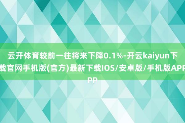 云开体育较前一往将来下降0.1%-开云kaiyun下载官网手机版(官方)最新下载IOS/安卓版/手机版APP