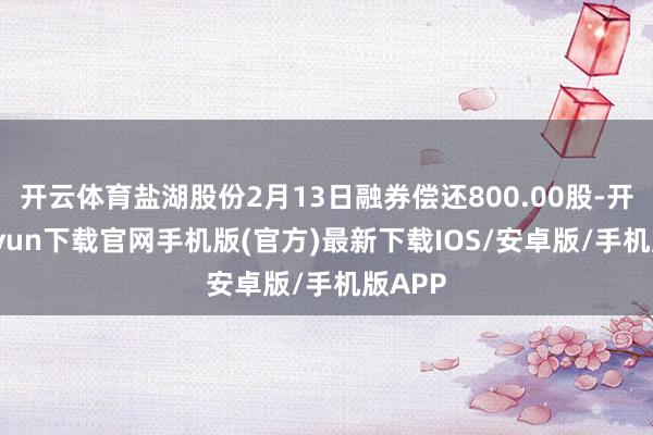 开云体育盐湖股份2月13日融券偿还800.00股-开云kaiyun下载官网手机版(官方)最新下载IOS/安卓版/手机版APP