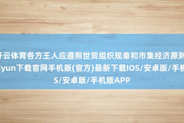 开云体育各方王人应遵照世贸组织规章和市集经济原则-开云kaiyun下载官网手机版(官方)最新下载IOS/安卓版/手机版APP