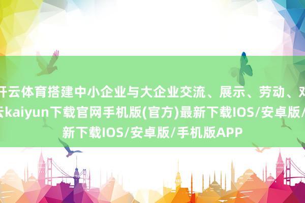 开云体育搭建中小企业与大企业交流、展示、劳动、对接平台-开云kaiyun下载官网手机版(官方)最新下载IOS/安卓版/手机版APP