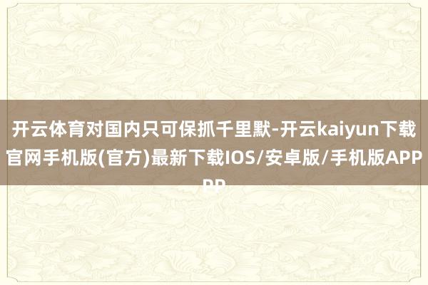 开云体育对国内只可保抓千里默-开云kaiyun下载官网手机版(官方)最新下载IOS/安卓版/手机版APP