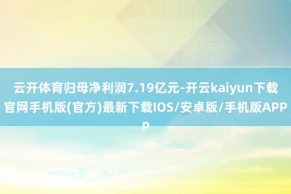 云开体育归母净利润7.19亿元-开云kaiyun下载官网手机版(官方)最新下载IOS/安卓版/手机版APP
