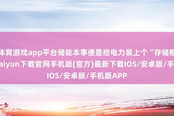 体育游戏app平台储能本事便是给电力装上个“存储柜”-开云kaiyun下载官网手机版(官方)最新下载IOS/安卓版/手机版APP