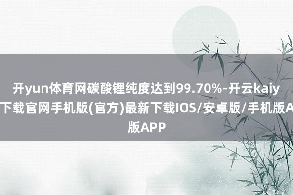 开yun体育网碳酸锂纯度达到99.70%-开云kaiyun下载官网手机版(官方)最新下载IOS/安卓版/手机版APP