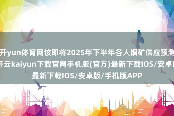 开yun体育网该即将2025年下半年各人铜矿供应预测下调16万吨-开云kaiyun下载官网手机版(官方)最新下载IOS/安卓版/手机版APP
